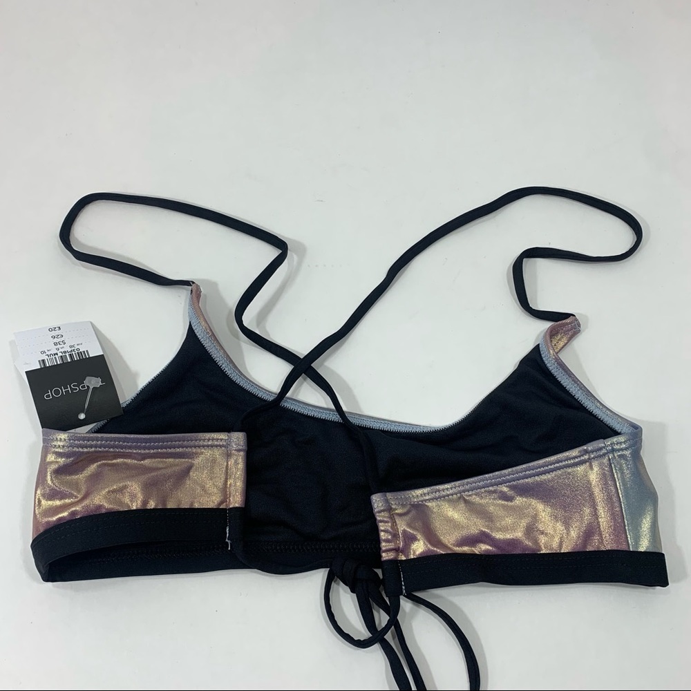 Topshop Ombré Metallic Bikini Top - Picture 4 of 4